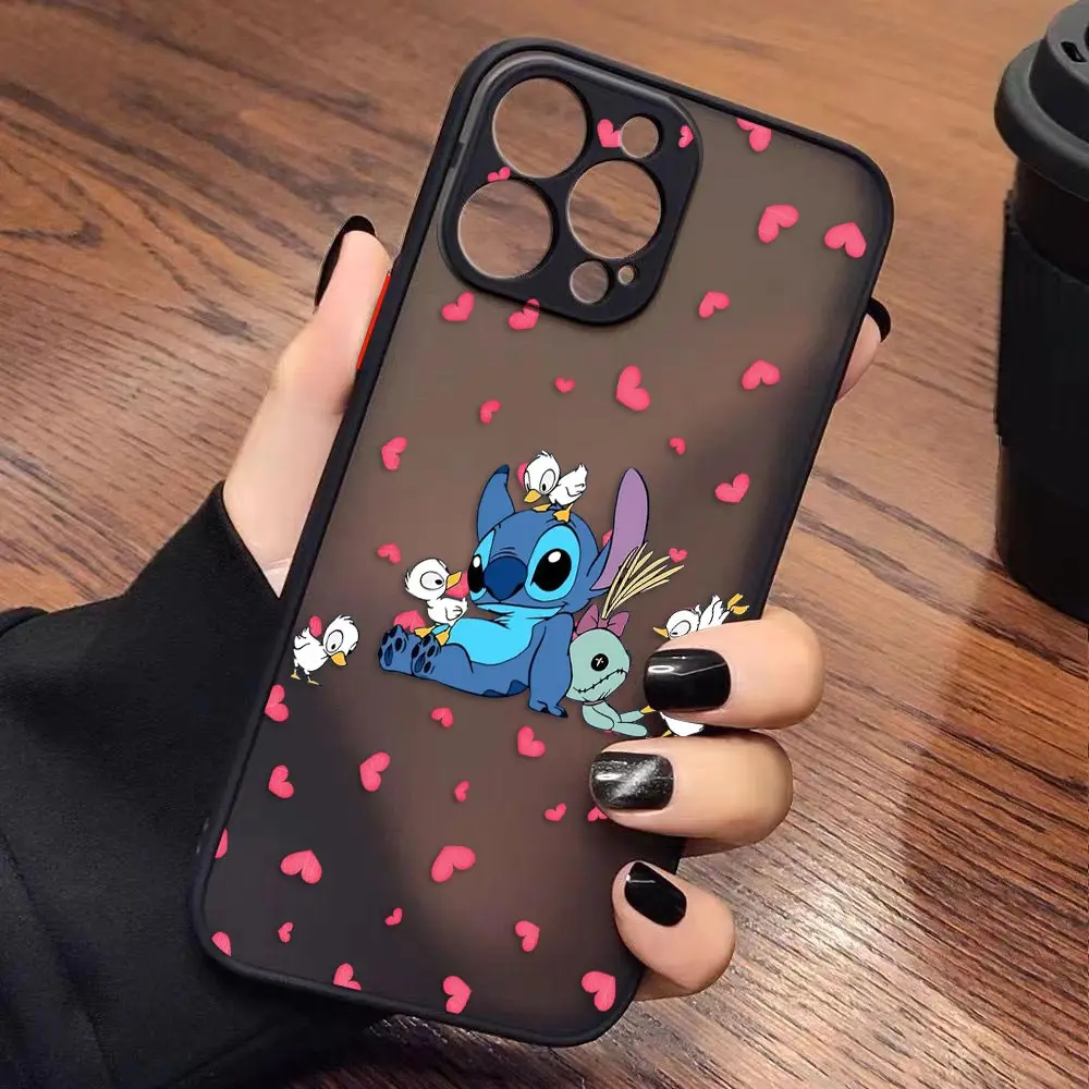 thumbnail image 1 of Case for iPhone Apple 14 13 11 12 MINI Pro XS Max XR X 7 8 SE 2022 2020 6 6S Plus Case Funda Shell Lilo & Stitch Cartoon Anime, 1 of 5