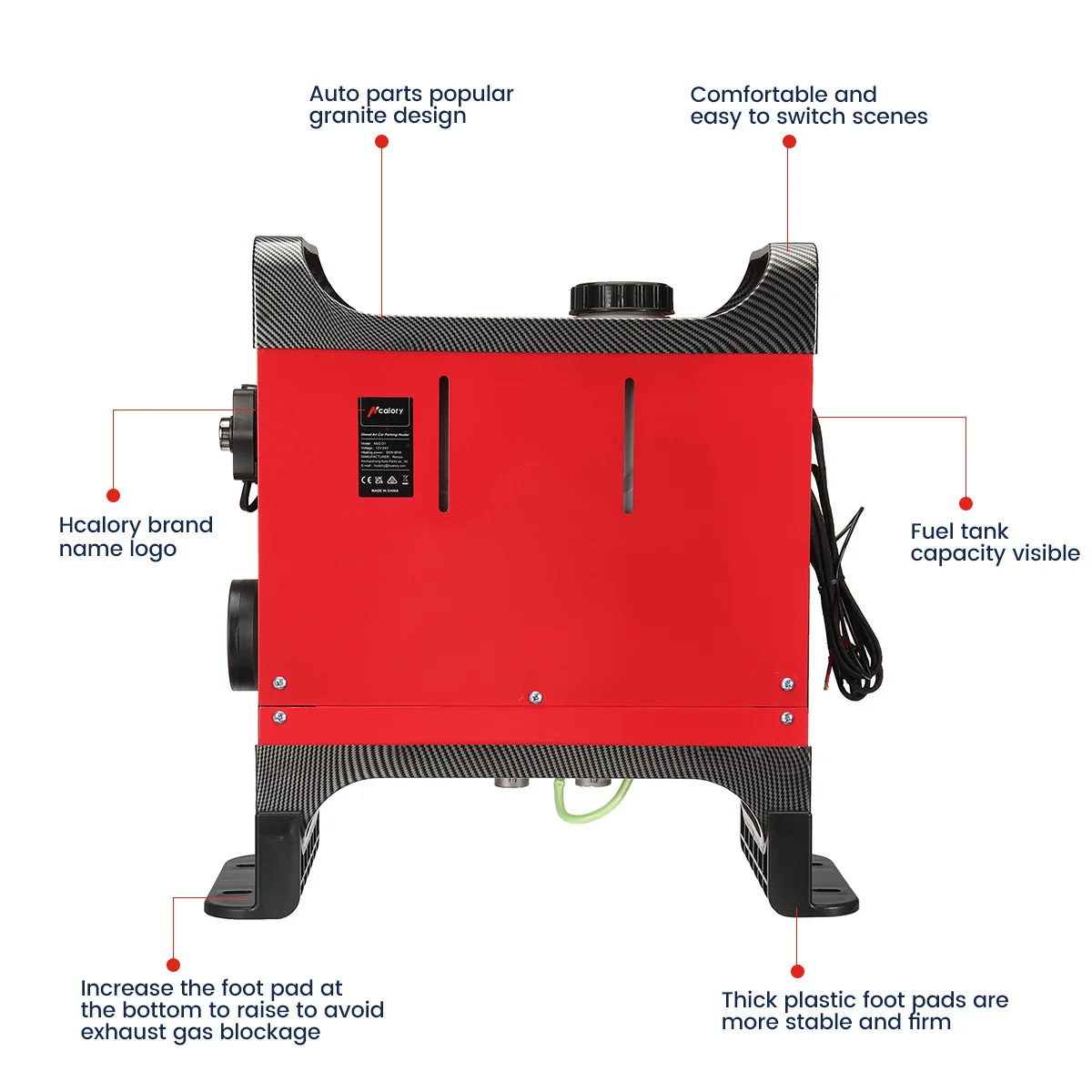 Chauffage de stationnement à essence/ Diesel Hcalory - Chauffage à air 12V  8kw - | bol