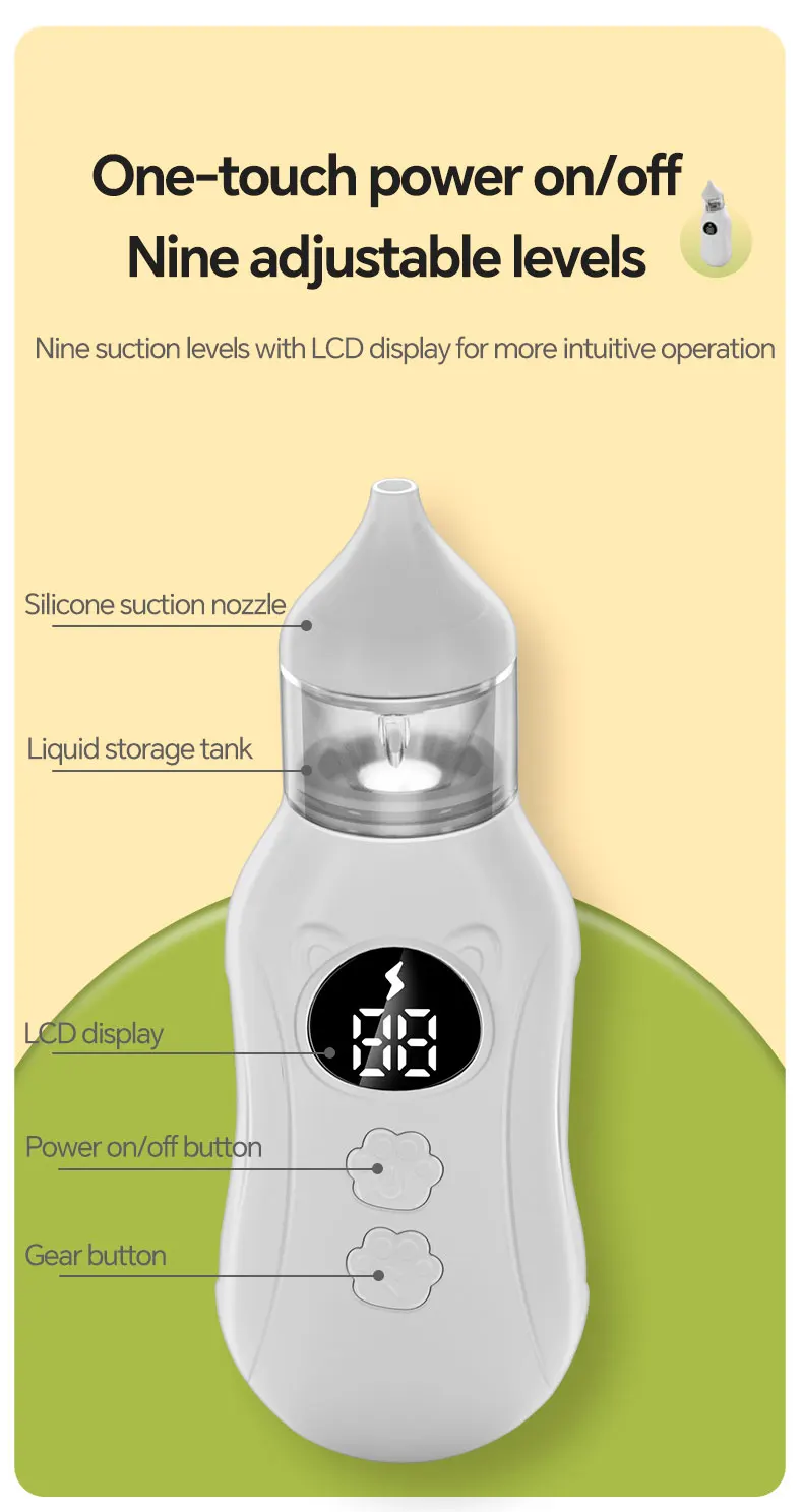 Baby Electric Nasal Aspirator Nose Sucker for Baby & Toddler Rechargeable Nose C