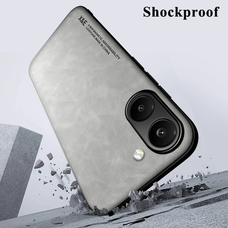 Premium PU Leather Shockproof Phone Case with Silicone + PC Back Cover