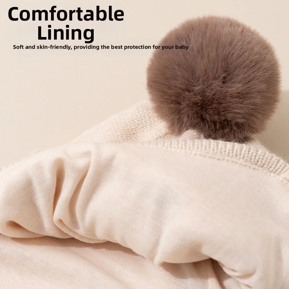 Kawaii Cartoon Beanie Caps Penguin Thickened Baby Ear Protection Hat Soft Comfortable Winter Pullover Hats Outdoor Activities