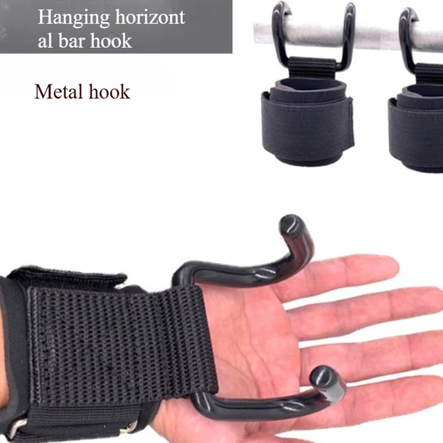 1PC Weight Lifting Hook Grips with Wrist Wraps Gym Hand-Bar Wrist Strap  Fitness Hook Weight Strap Pull-Ups Power Lift Gloves 2