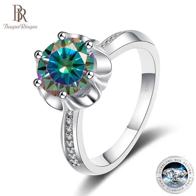 

Кольцо женское из серебра 925 пробы, 1 карат, 2 карата