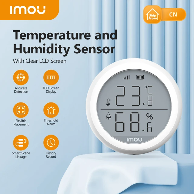 IMOU WiFi Smart Zigebee 3.0 Temperature and Humidity Sensor LCD Screen History Record Smart Home Security Remote Control 1