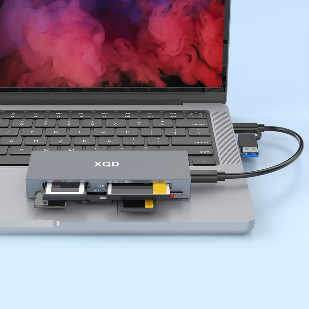 USB C 멀티 XQD 카드 리더, PC 노트북 액세서리용 올인원 카드 리더, USB 3.0, XQD, SD, TF, MS, XD, CF 리더, 6 in 1