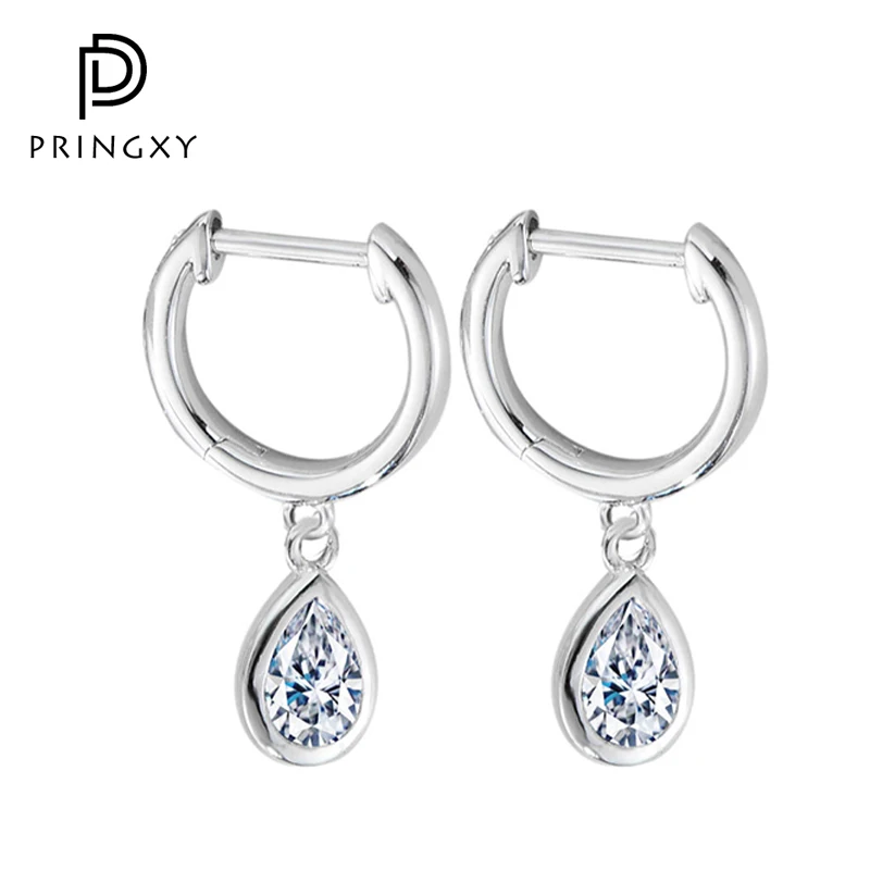 

PRINGXY 1 Carat Real Moissanite with GRA Certificate Luxury Earrings For Women 925 Sterling Silver Fine Jewelry Anniversary Gift