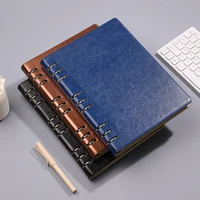 Блокнот формата B5 с 9 отверстиями, металлическим переплетом, водонепроницаемой кожаной обложкой и сменными толстыми страницами для офиса и школы