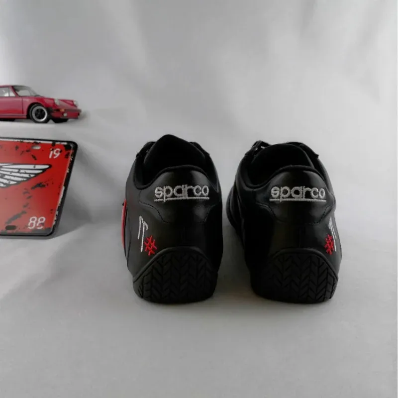 Karting Racing Shoes Genuine Leather Race Shoes Comfortable Low-cut Driving Cowhide Mesh Non-slip Rubber Cycling Boots sports shoes