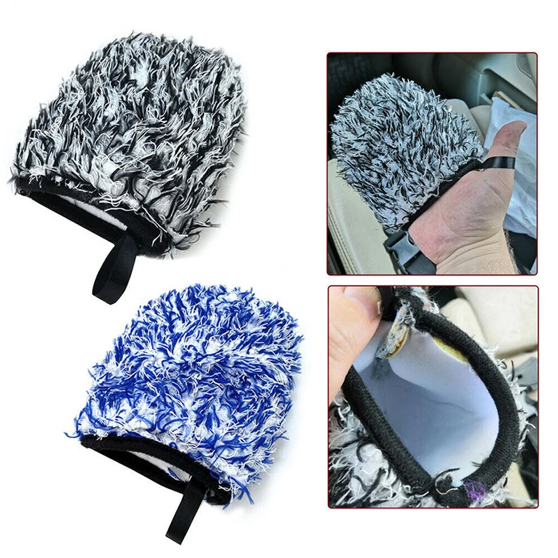 Microfiber Car Washing Gloves Auto Wheel Hub Rim Cleaning Mitt Ultra-Soft Thickening For Car Detailing Care