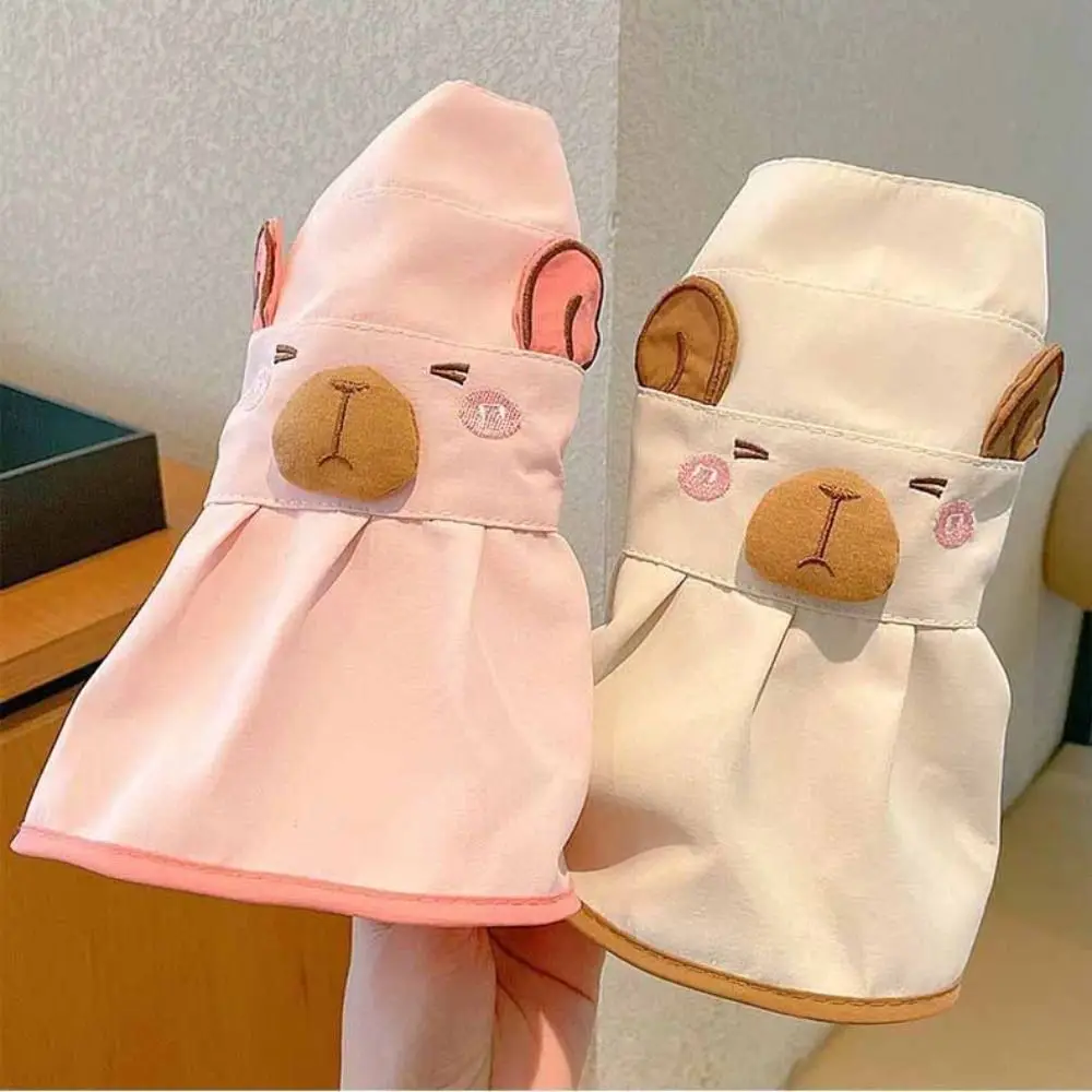 Korean Style Cartoon Capybara Bucket Hat Solid Color Shading Hat Summer Kid Sunhat Anti-UV Sun Hat Quick-dry