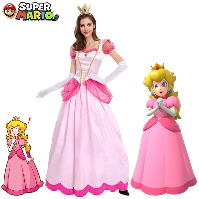 Princess Paradise Halloween Dress Costumes Adult Pink Princess Peach  Cosplay Costume Dress - Halloween Carnival Party Outfit - Polyester  Material - Regular Size Party Cosplay Dress Pink