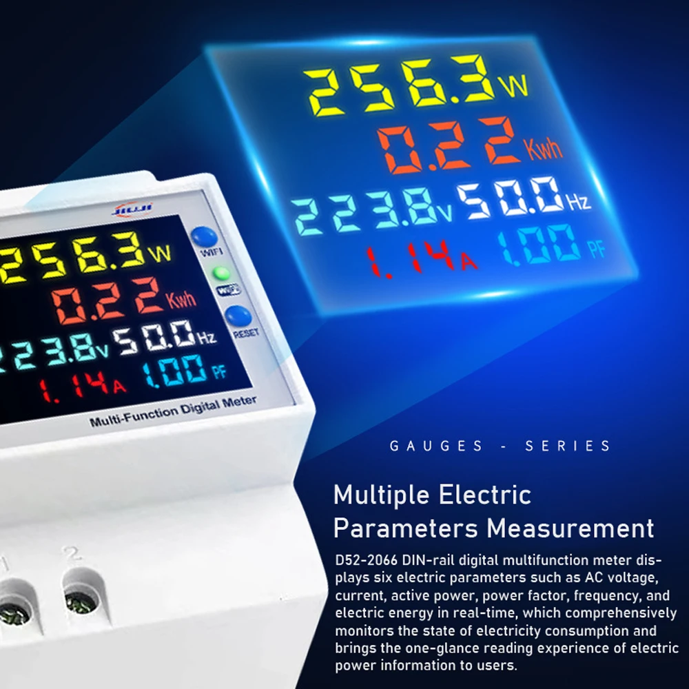 Smart WiFi Digital Display Electricity Meter with Multi-functionality
