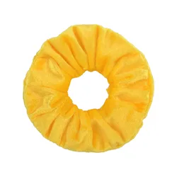 Variety Pack of Velvet Scrunchies in Solid Colors - Hair Ties & Ponytail Holders (Color 10 Yellow)
