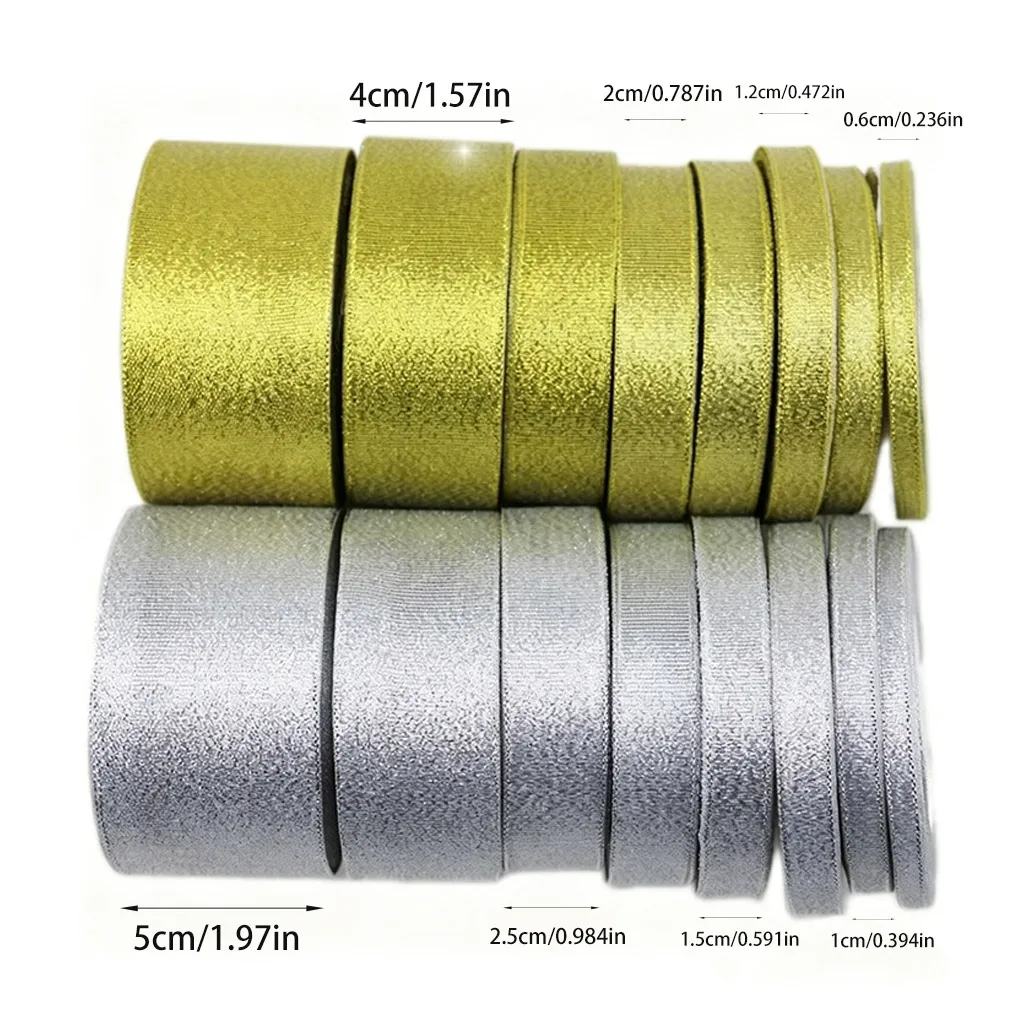 Luxurious Gold and Silver Shiny Gift Packaging Ribbon - 25 Yards Premium Roll