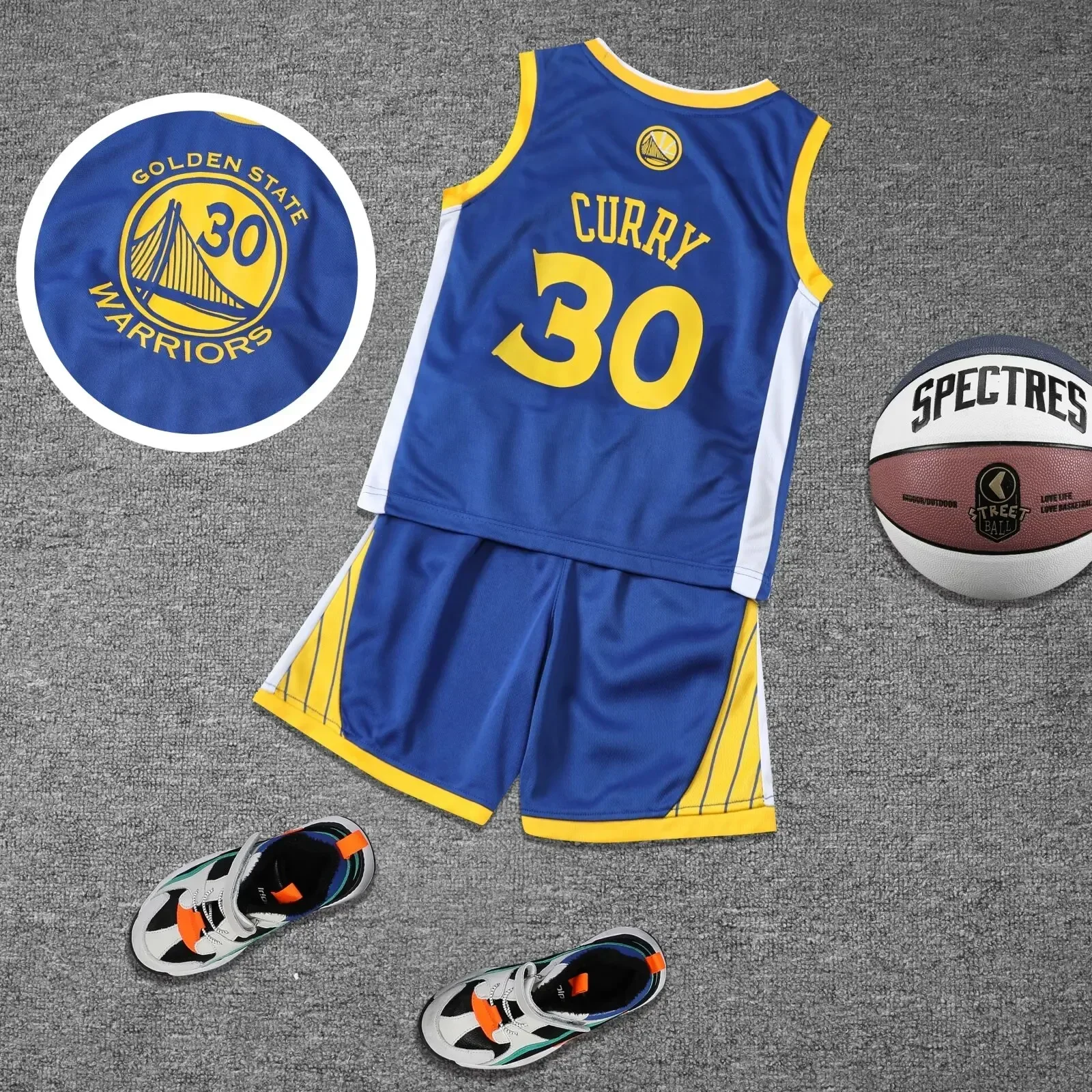 NEW 24/25 Children's clothing suit#30boy girl Basketball Jerseys set primary school jersey game team uniform training vest