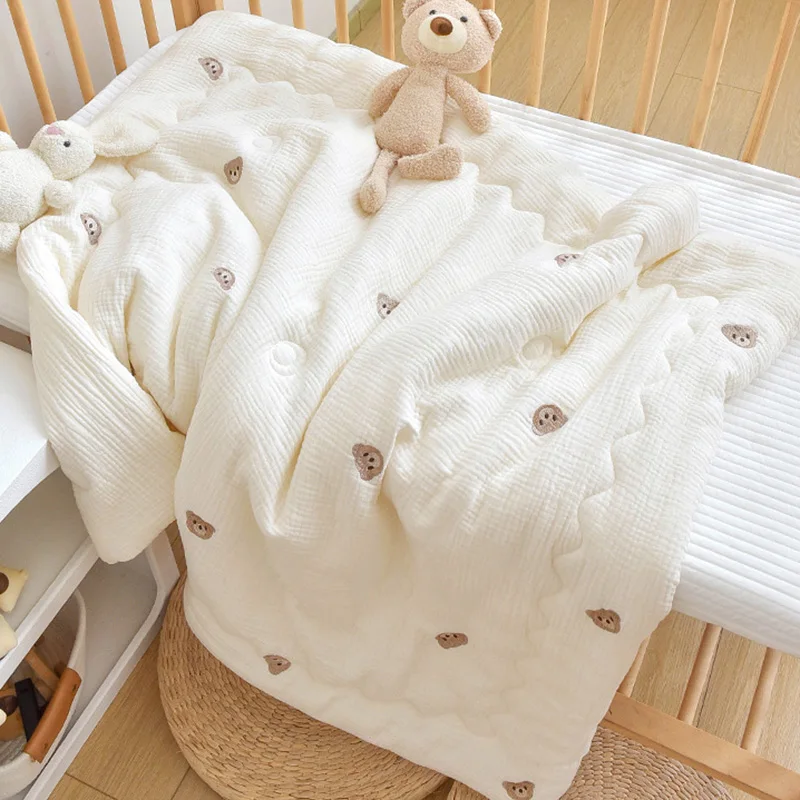Cotton Gauze Baby Quilt Newborn Children Air conditioning Blanket Comforter Thickened Warm Four Season Kindergarten Cover Quilt