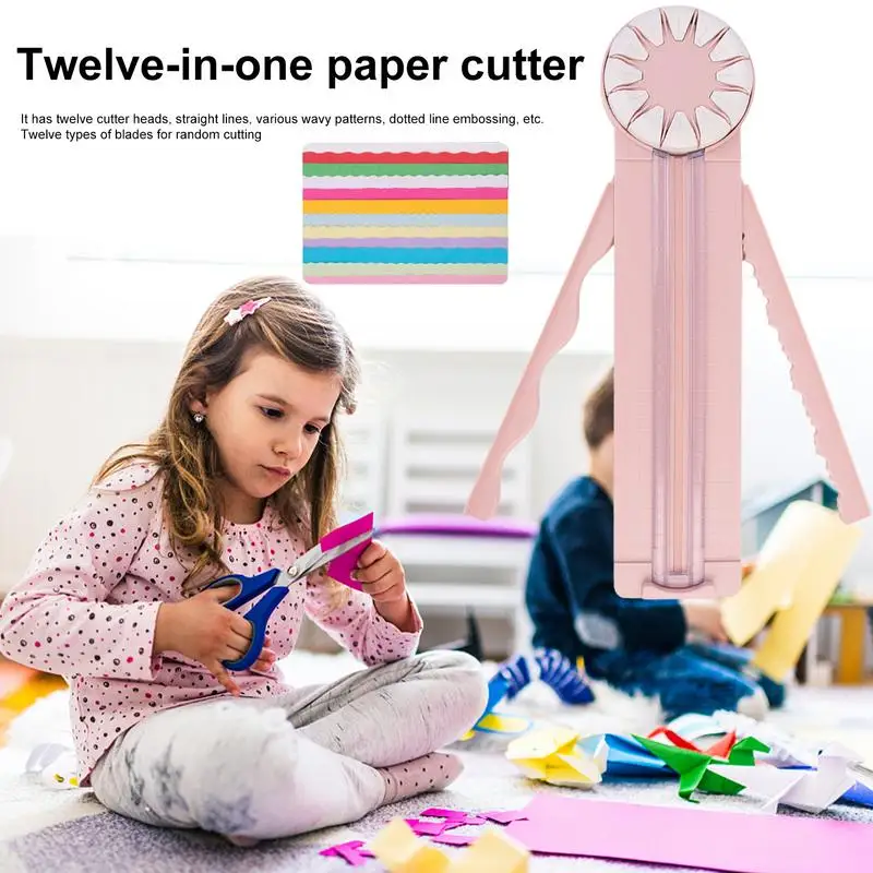 

12 Shapes in 1 Craft Paper Edge Cutter Paper Dial Trimmer With Measurements Paper Cutter Machine Scrapbooking Zig Cutting Tools