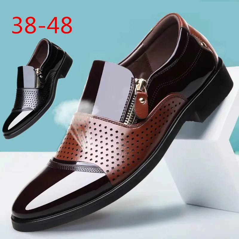 Men's Fashion Slip-on Leather Shoes, Comfortable and Wear-resistant Formal Shoes Italian Shoes Men Oxford for Men Wedding