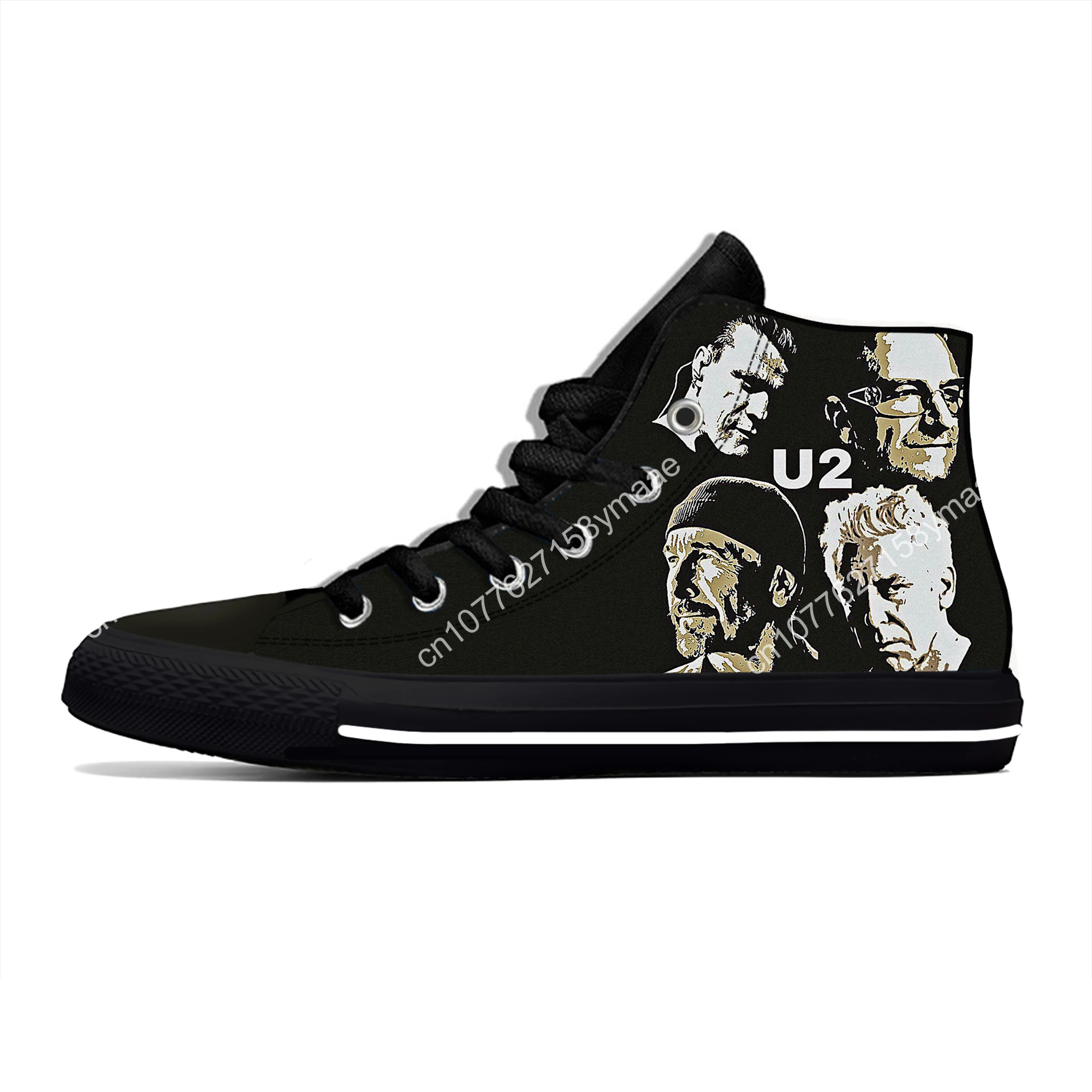U2 High Top Sneakers music Rock band Mens Womens Teenager Casual Shoes Canvas Running Shoes 3D Print Breathable Lightweight shoe