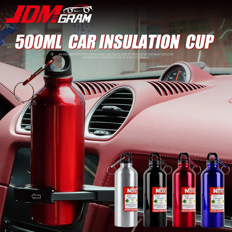 

Stainless Steel Car Water Bottle Coffe Cup 500ml Universal NOS Large Capacity Outdoor Drink Portable Auto Interior Accessories