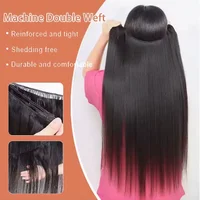 Extensions de cheveux humains brésiliens lisses vierges de 32 pouces, 1, 3 ou 4 lots, double trame, prêtes à porter pour femmes noires 3