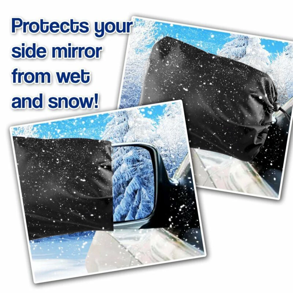 

Protection Shield Protector Cover Waterproof Cover 1 Pair 33*27CM Black Car Rearview Mirror Cover Mirror Cover