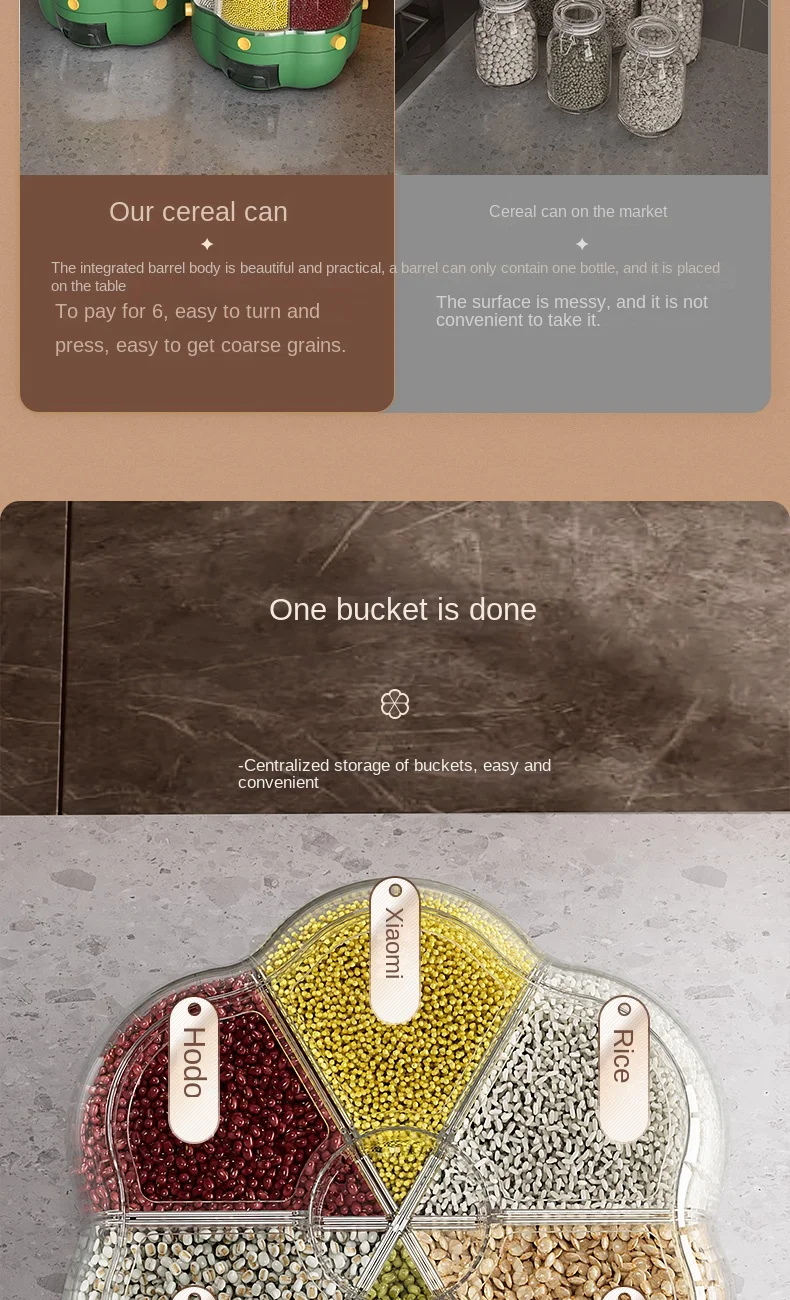 6Kg 360 Rotating Cereals Rice Container Kitchen Organizer Food Storage Dispenser Box Separated Sealed Grain Bucket Organization 15 6Kg 360 Rotating Cereals Rice Container Kitchen Organizer Food Storage Dispenser Box Separated Sealed Grain Bucket Organization