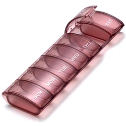 Travel - Friendly Arthritis - Accessible 7 - Day Pill Organizer with Large Compartments (Red - 1PCS)