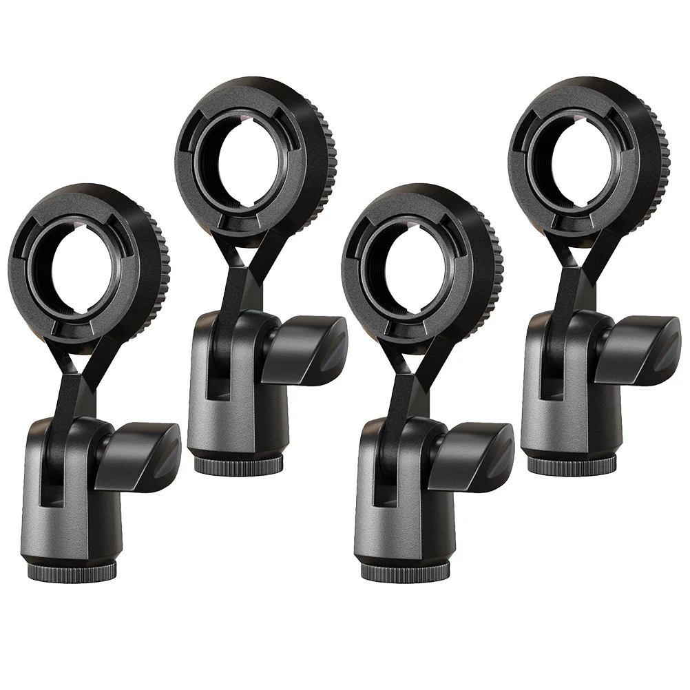 

4 Pcs Microphone Clips Clamp Holder Rotation Wireless Universal Stand Microphones