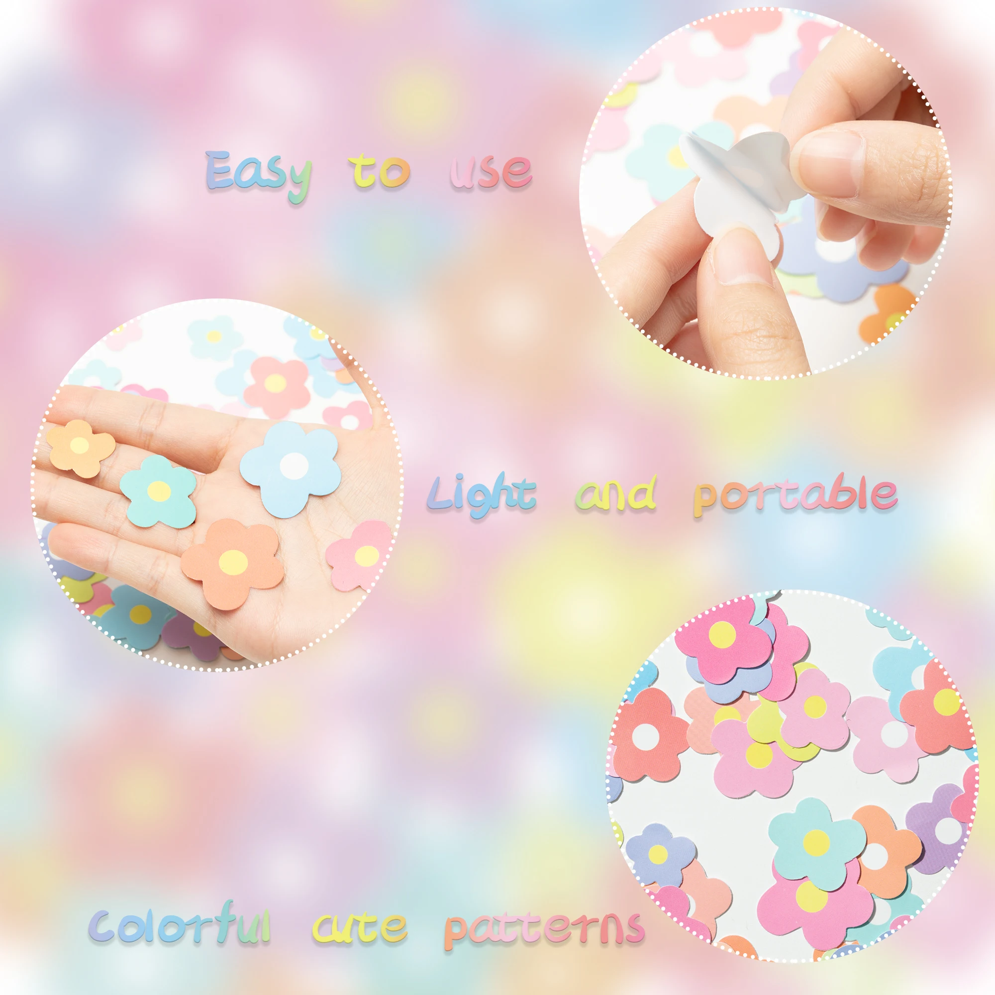 Mini flower bottle stickers reward children for face Universal decorative back adhesive reusable wall items Room background