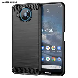 Carbon Fiber Soft Silicone TPU Phone Case Cover - Black for Nokia 8.3 5G (Black)