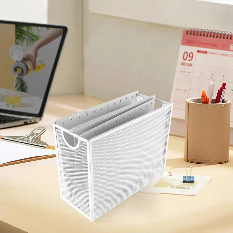 

Hanging File Organizer Filing Box Desk Organizer Holder With 5 Hanging Folders Included