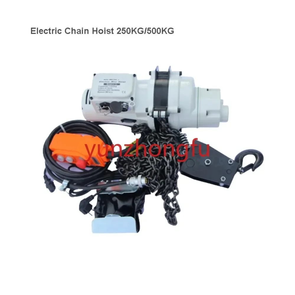 

Small Silent Chain Hoist Crane Electric 220V/110V Brushless 250kg/500kg 3M