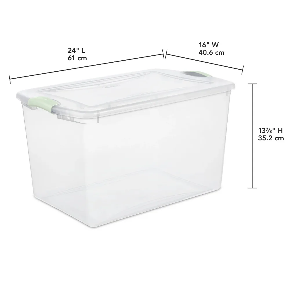 Sterilite 66 Qt. Latch Box Plastic Adult, Soft Sea 5