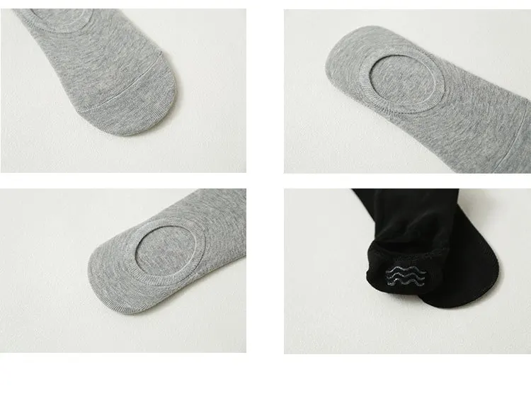 5 Pairs Unisex Invisible Boat Socks Summer Breathable Plain Color Soft Ankle Socks Casual Business Sport No-Show Socks