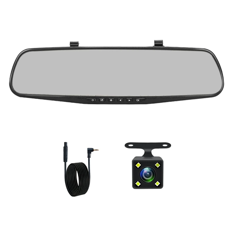 

Dashcam White Mirror Dvr 4.3 Inch Dash Camera FHD 1080P Auto Registrar Support Rear View Camera Video Recorder