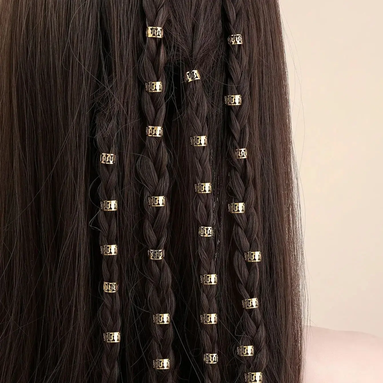Hair Accessory Hollow Out Hair Ring Dreadlocks Beads Hair Braid Rings Clips 40pcs