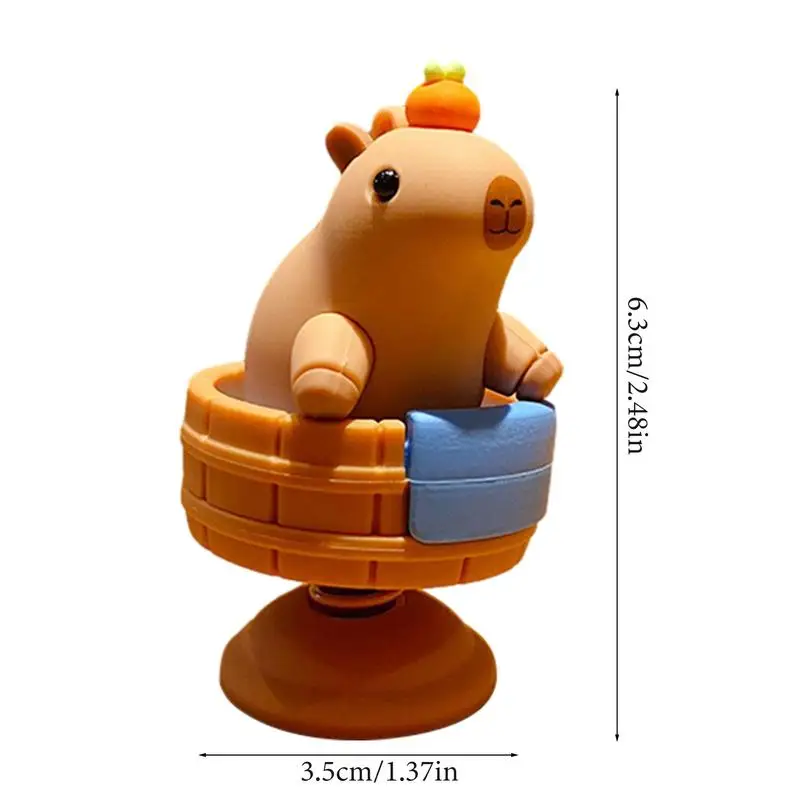 Capybara Car Buddy Creative Spring Capybara Shaking Head Dashboard Figurine Ornament Car Interior Alloy Capybara Decoration images - 6