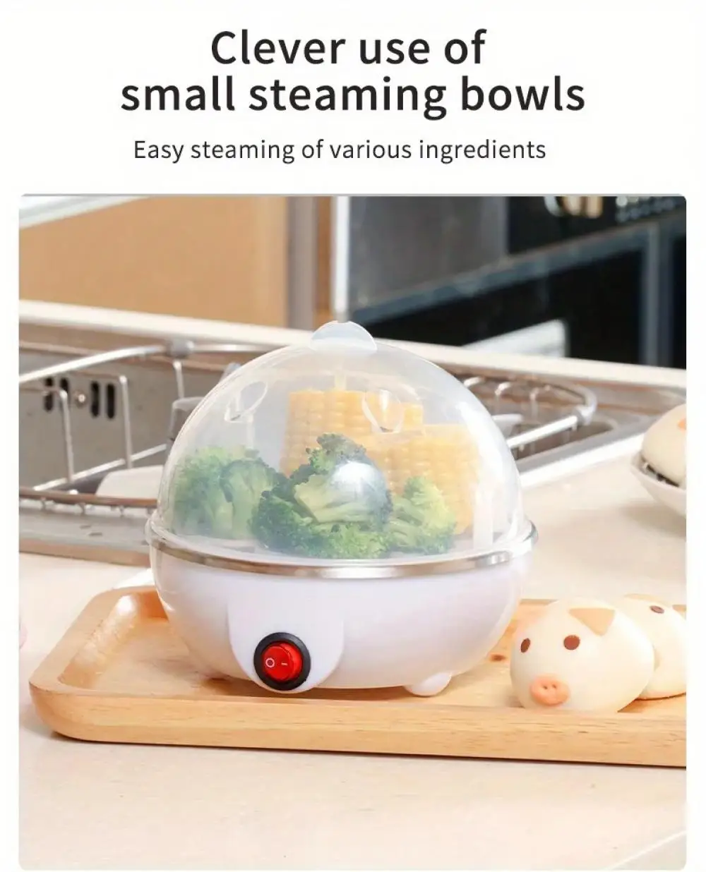 Description Picture 5 of itemMultifunction Egg Boiler Automatic Power-Off Electric Egg Cooker Single Egg Steamer Kitchen Steamed Breakfast Cooking Appliances