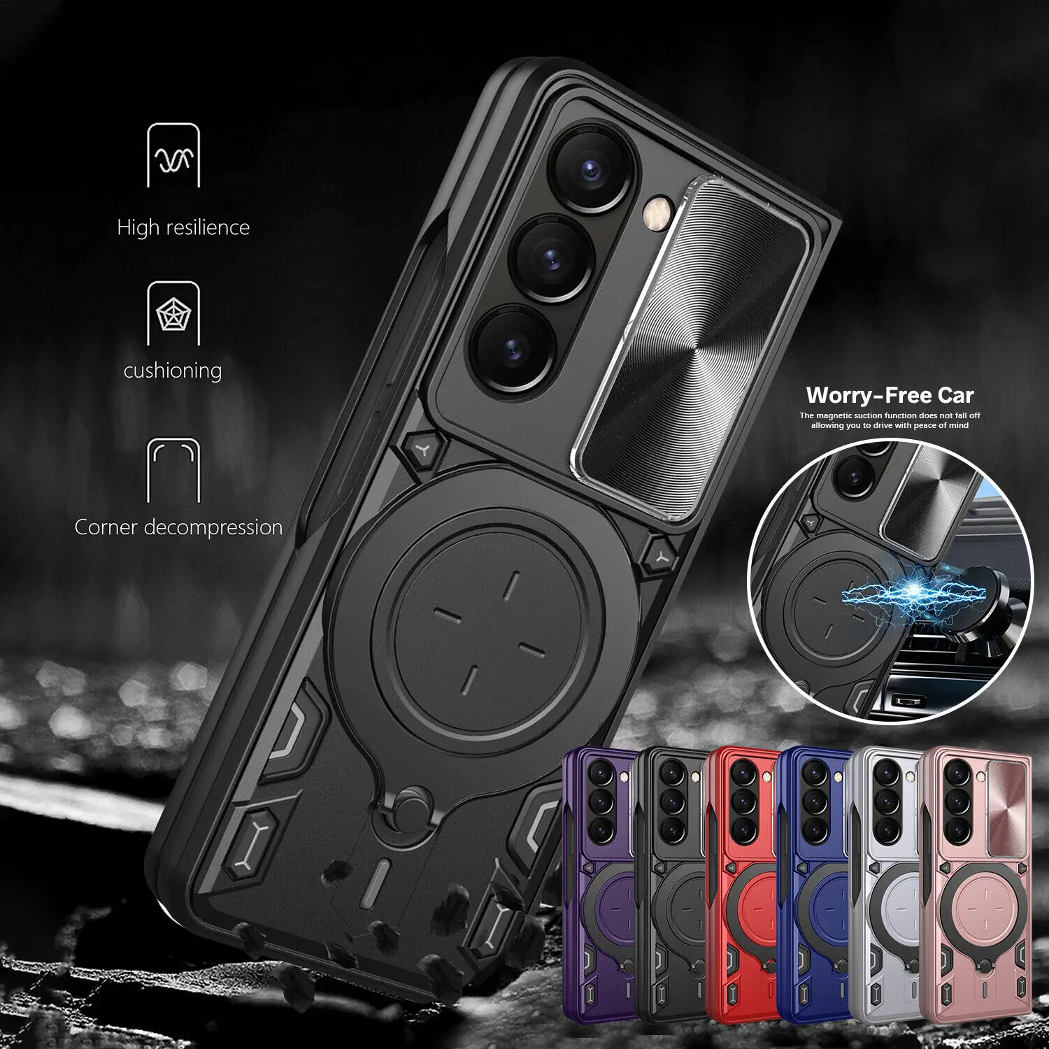 Heavy Duty beskyttelsesdeksel for Samsung Galaxy Z Fold 6 5 4 Etui Stativ Holder Linsebeskyttelse Støtsikker Funda Coque Capa_voghion.com