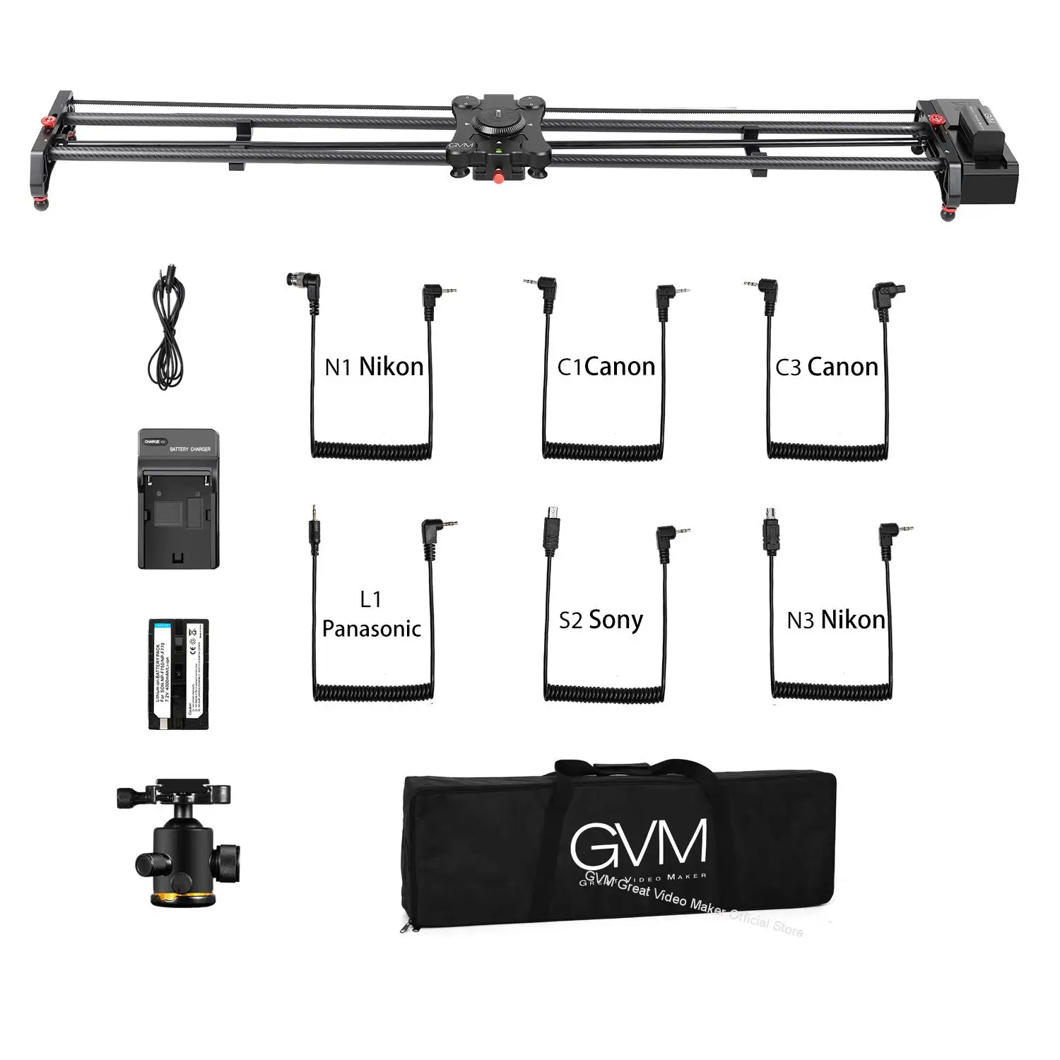 GVM Slider-80 80CM SLIDER-120 120CM Professional Carbon Fiber Motorized Camera Slider Silence for DSLR Camera Smartphone Video