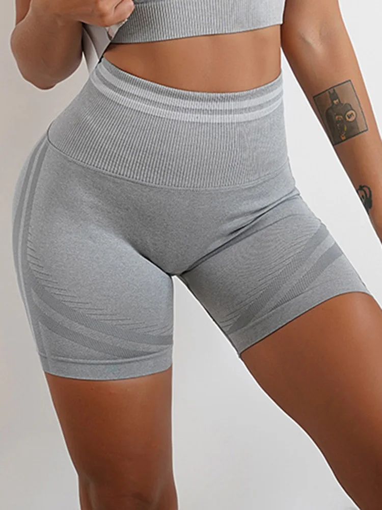 Summer Shorts for Women High Waist Workout Sports Yoga Scrunch Booty Nylon Gym Fitness Tummy Control Push Up Running