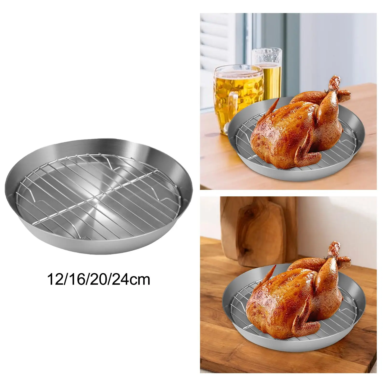 Baking Tray with Rack Set Multipurpose Easy Clean Sturdy Oven Pan with Cooling Rack for Storage Grilling Bread Cookie Cooking