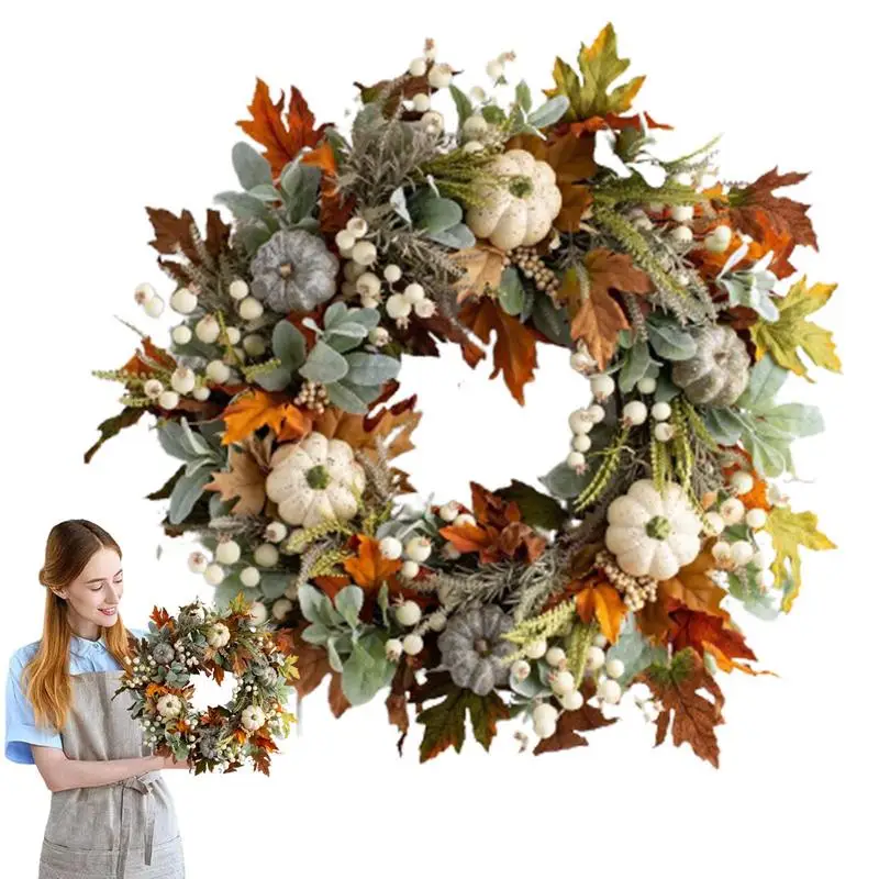 

Fall Peony And Pumpkin Sunflower Wreath For Front Door Festival Celebration Peony And Pumpkin Decoration Wreath Home Festival