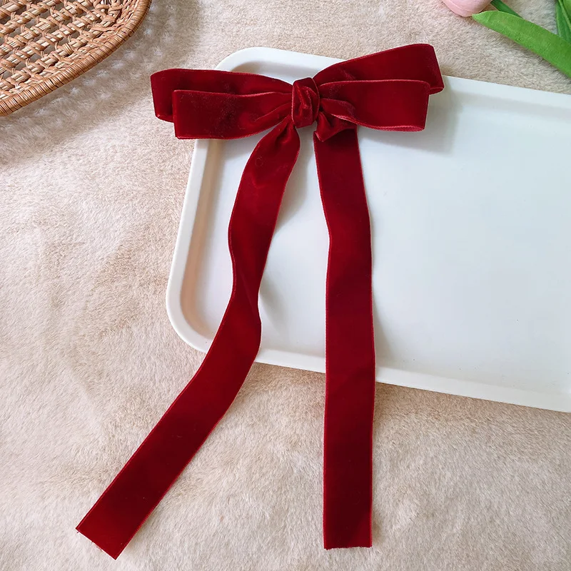 Elegante Korea Lange Band Fliege Haar Clips Haarnadeln Frauen Mädchen Kind Barrettes Zubehör Haarspange Kopfbedeckung Kopfschmuck Ornament – Detail 10
