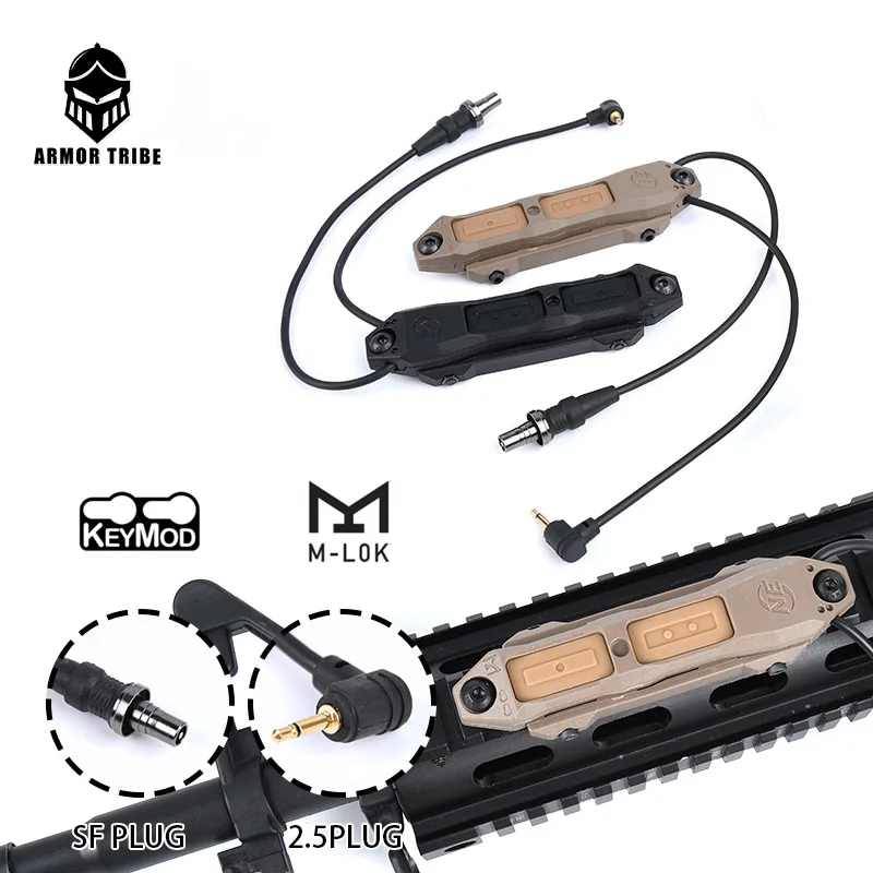 

Tactical PEQ15 Surefir M600 M300 Flashlight Double Switch Plug Remote Pressure Controller DBAL Weapon Light AR/PEQ15 Accessories