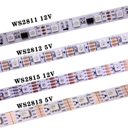Individually Addressable RGB LED Pixel Strip Lights, SMD 5050, Smart Tape with Variable LED Density, Water - Resistant Options Available (White PCB)
