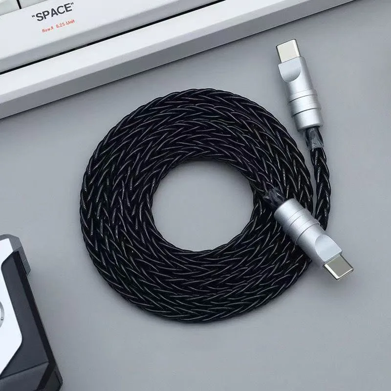 맞춤형 240W 고속 충전 타입 C to 타입 C 케이블 8-스트랜드 브레이디드 단결정 구리 USB C 코드 (휴대폰, 노트북, 차량용 충전기)