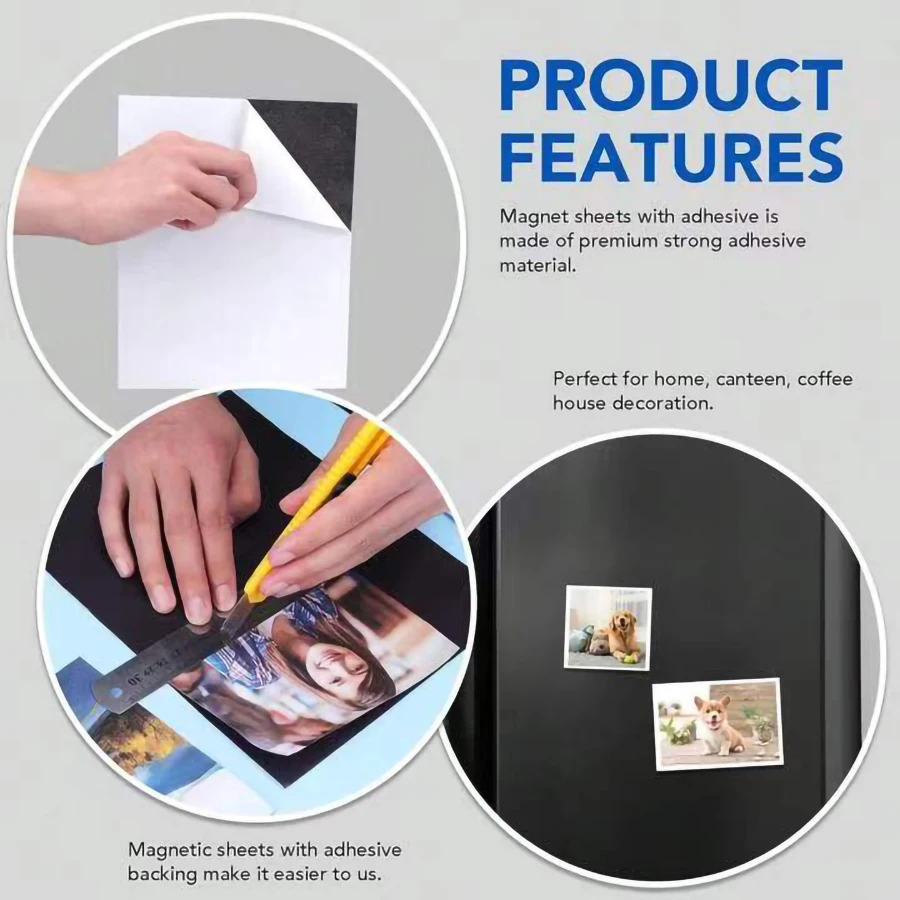 10pcs Printable Magnetic Sheets Flexible Magnet Sheets NonAdhesive for Photo and Picture Magnets Paper for Cars, DIY and Crafts