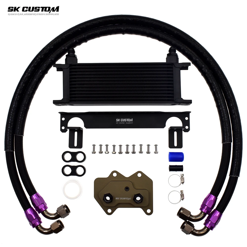 

SK CUSTOM For VW Golf 2.0TSI R20 GTI MK5 MK6 EA113 Engine Oil Cooler Kit For Audi C6 A6L A4 B7 TTS Oil Radiator Car Modification
